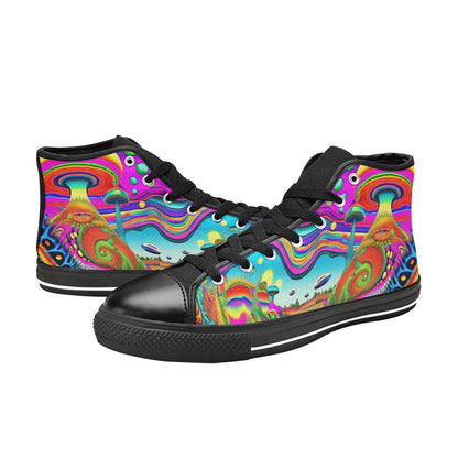 MEN'S Trippy World Art 36 High Top Canvas Dreamcore Custom Sneakers