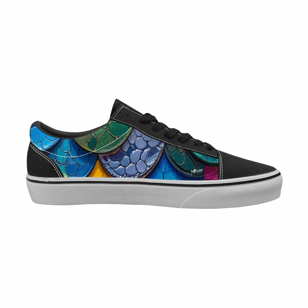 WOMEN'S Reptile Scale Lace-Up Canvas Melting Art Sneakers