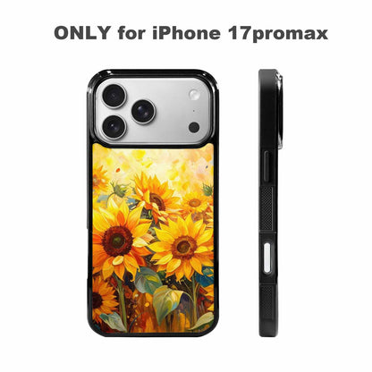 iPhone 17 Pro Max Case — Impressionist Sunflower Brushstroke Pattern Floral, Custom Designed Case Cover
