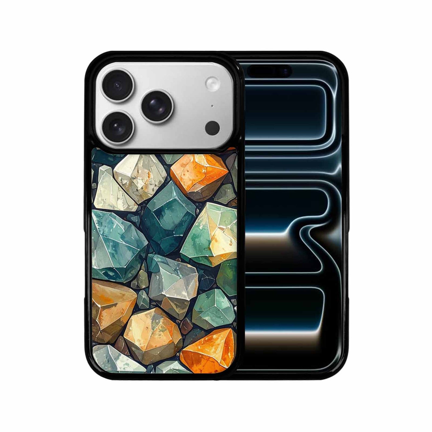 iPhone 17 Pro Case — Glossy Reptile Crystal Shard Original Art, Custom Print Case Cover
