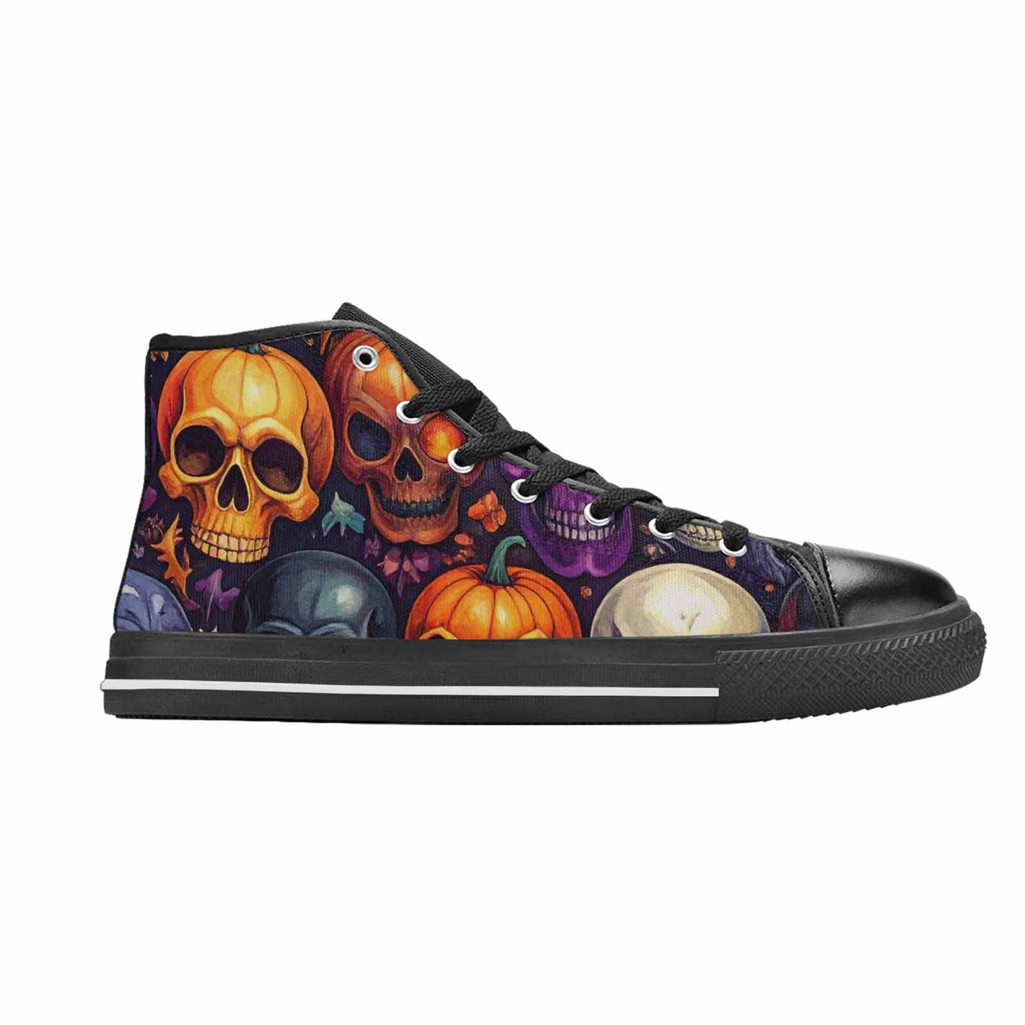 MEN'S Skulls - Halloween High Top Canvas Cottagecore Custom Shoes