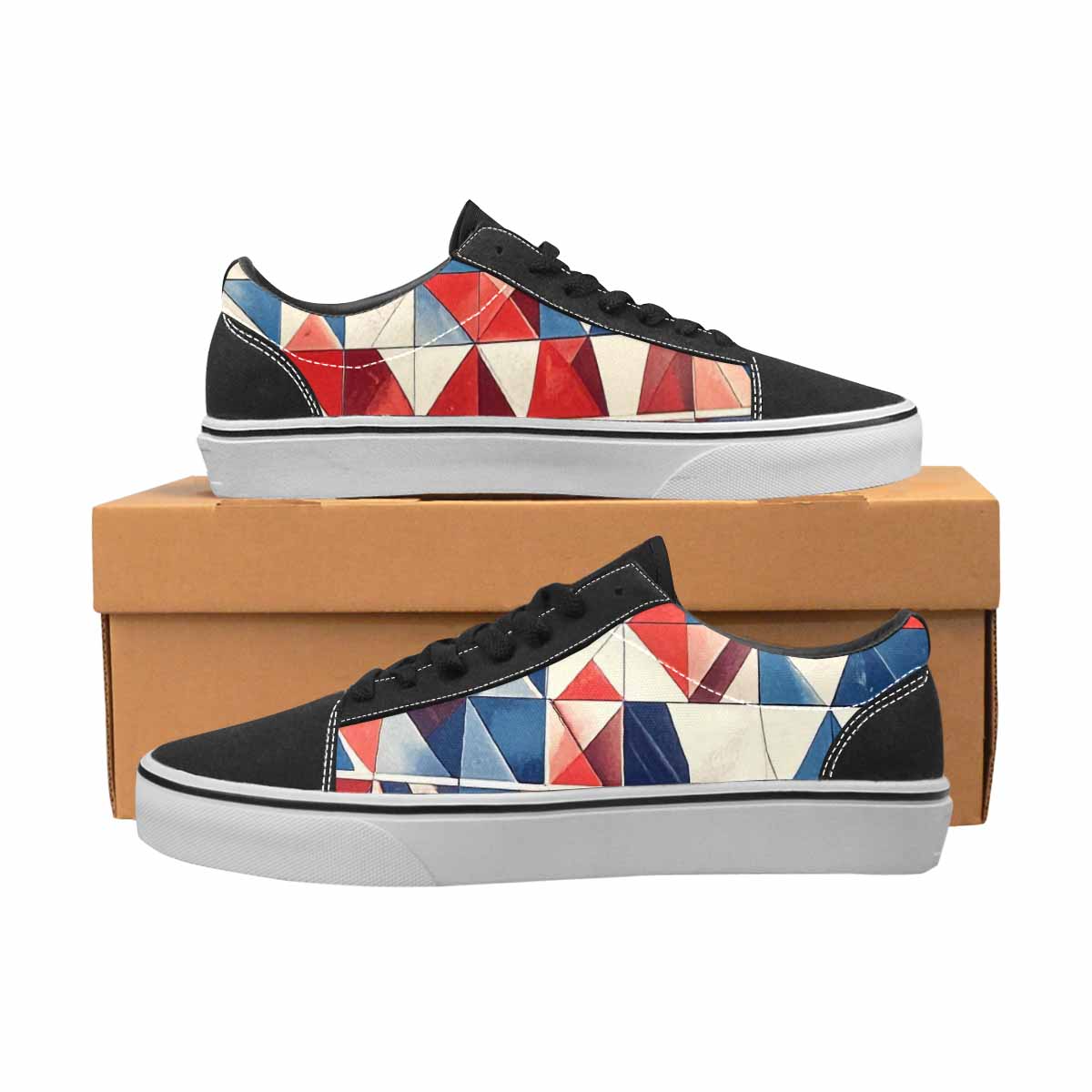 MEN'S American Flag Stars Canvas Lace-Up Surreal Custom Shoes