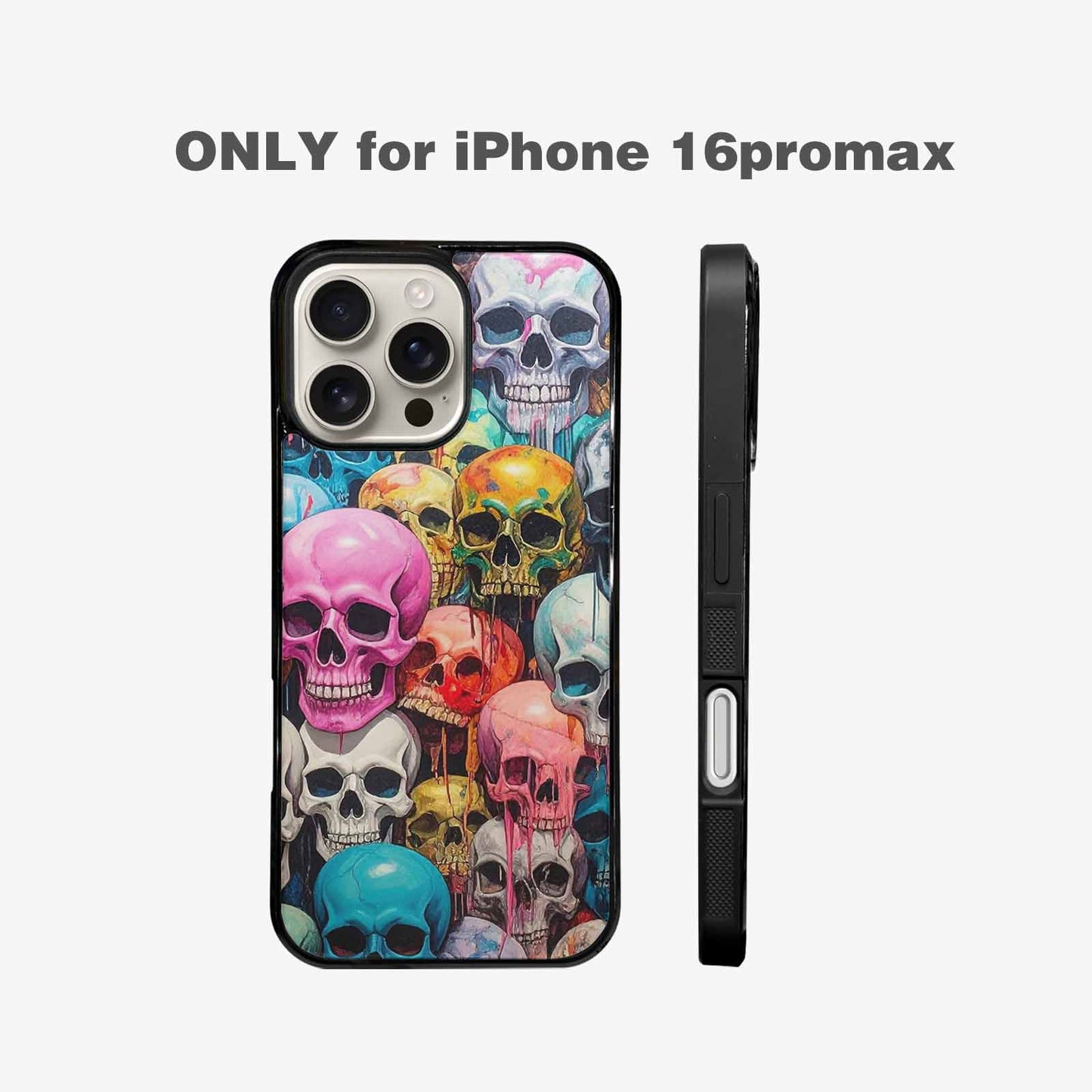 iPhone 16 Pro Max Case — Skulls Marbleskulls Pattern, Unique Phone Case Design