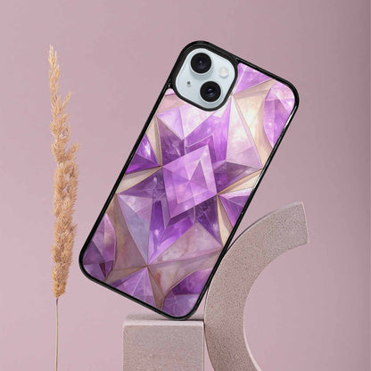 iPhone 15 Plus Case — Amethyst Crystal Art Pattern, Custom Made Phone Cover