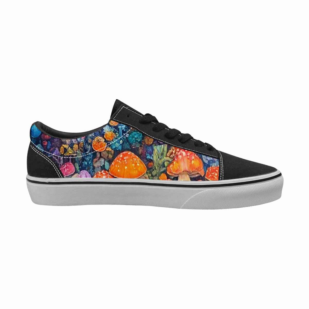 WOMEN'S Mushrooms (general) Mushrooms Pa Lace-Up Canvas Melting Art Sneakers
