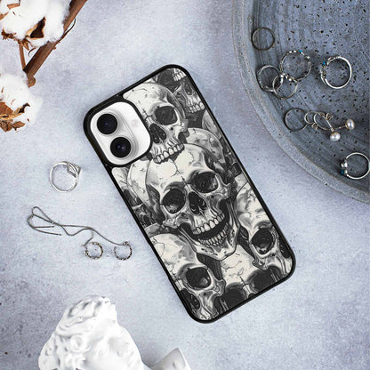 iPhone 16 Plus Case — Tessellated Human Skulls Custom, Custom Art Phone Cover
