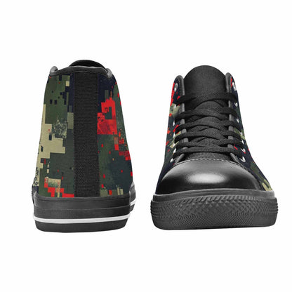 WOMEN'S Military Camouflage Blotch High Top Canvas Dreamcore Custom Sneakers