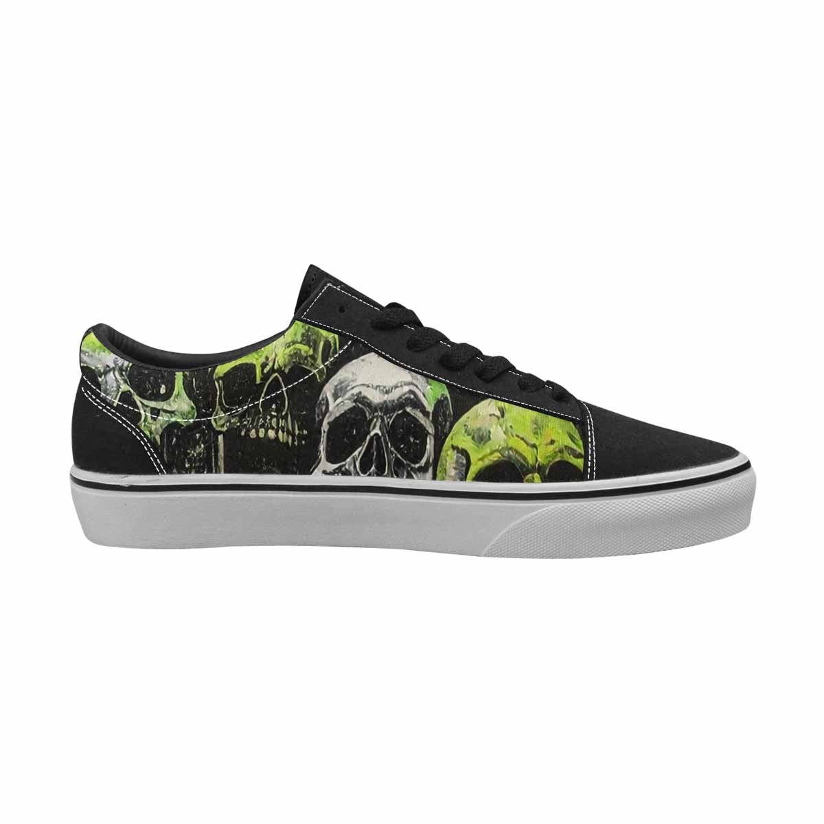 WOMEN'S Rainbow From Skull S Lace-Up Canvas Vibrant Chaos Custom Sneakers