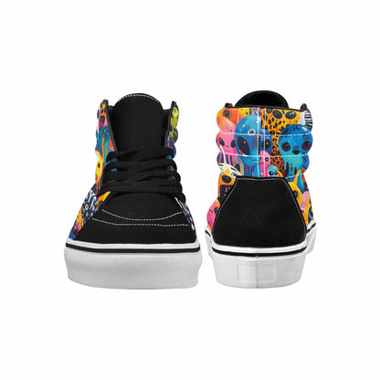 MEN'S Melting Aliens High Top Canvas Wallpaper Art Custom Sneakers