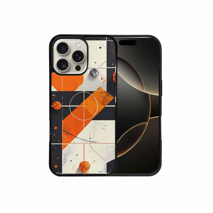 iPhone 16 Pro Max Case — Basketball Pattern Court Lines And Balls, Custom Made Phone Cover