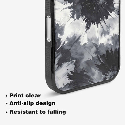 iPhone 16 Plus Case — Tie Dye Black And Gray Blended, Custom Printed Phone Case