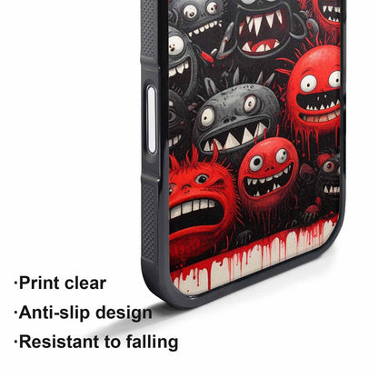 iPhone 17 Air Case — Black Red Ink Monsters General Cartoon, Unique Phone Case Design
