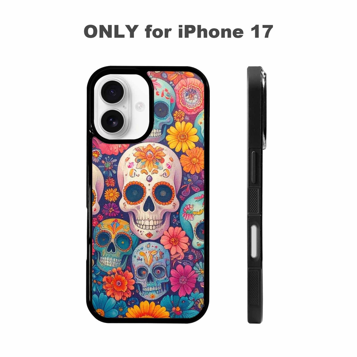 iPhone 17 Case — Ornate Candy Color Skull Gothic Skulls, Custom Phone Case