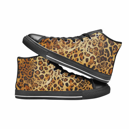 MEN'S Animal Print High Top Canvas Vibrant Chaos Custom Shoes