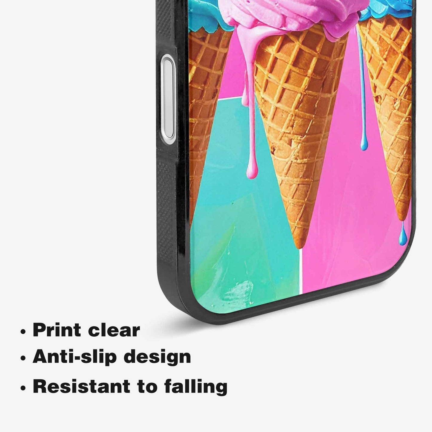 iPhone 16 Plus Case — Collage Of Overlapping Waffle Cones Icecream, Custom Printed Phone Case