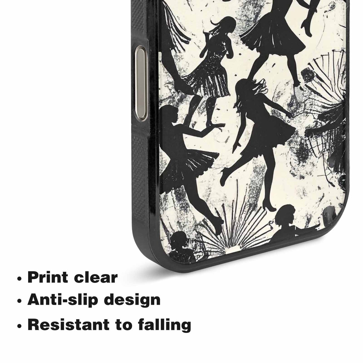 iPhone 16 Pro Case — Bold Dancing Figure Line Art Pattern, Custom Designed Case Cover