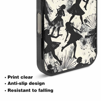 iPhone 16 Pro Case — Bold Dancing Figure Line Art Pattern, Custom Designed Case Cover