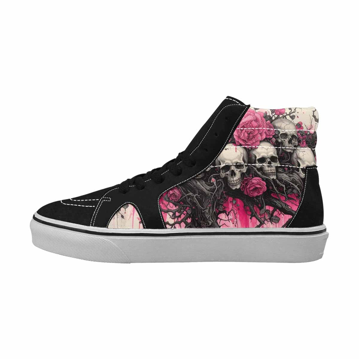 MEN'S Skull Roses High Top Canvas Kaleidoscope Sneakers