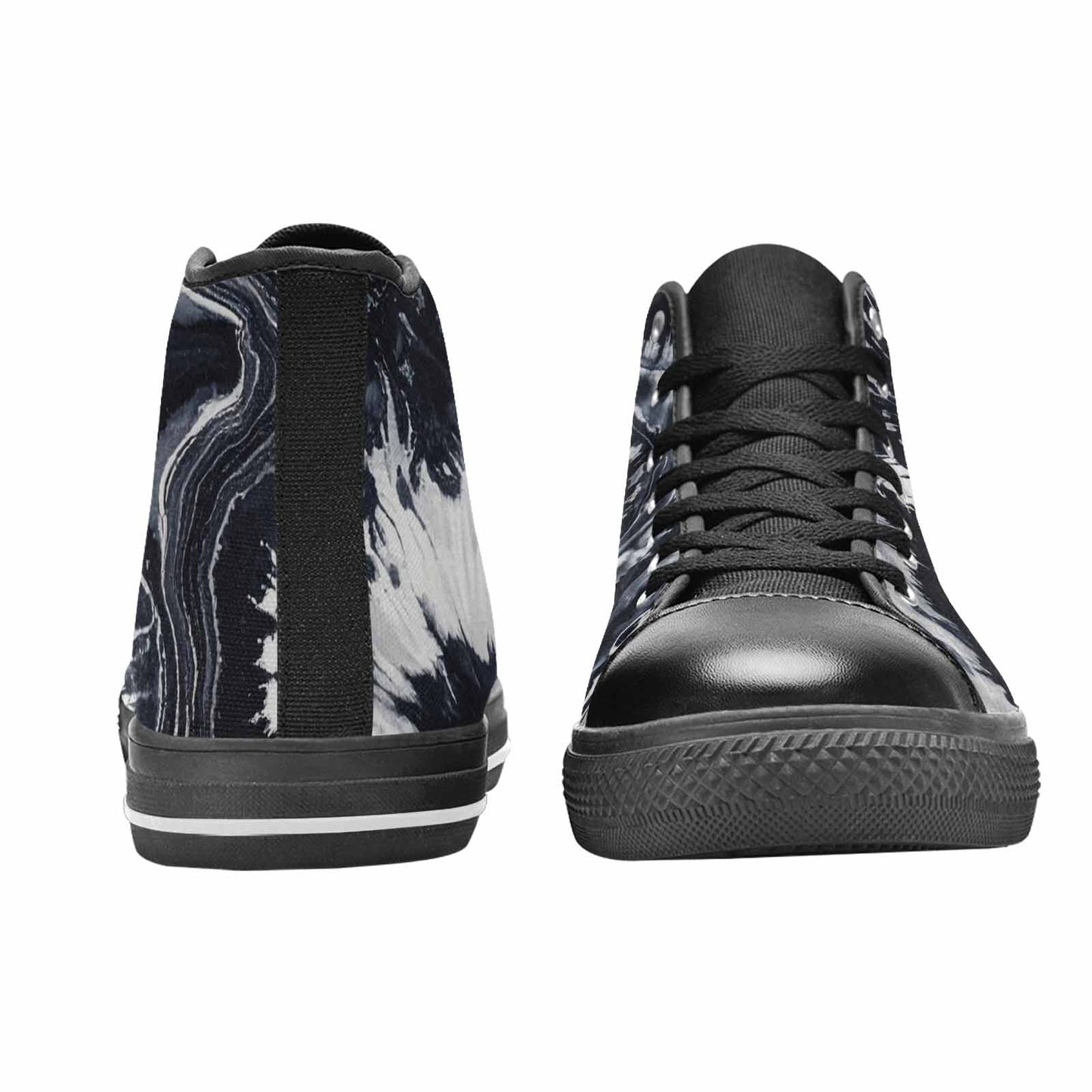 WOMEN'S Black White Animal Print High Top Canvas Dreamcore Custom Shoes