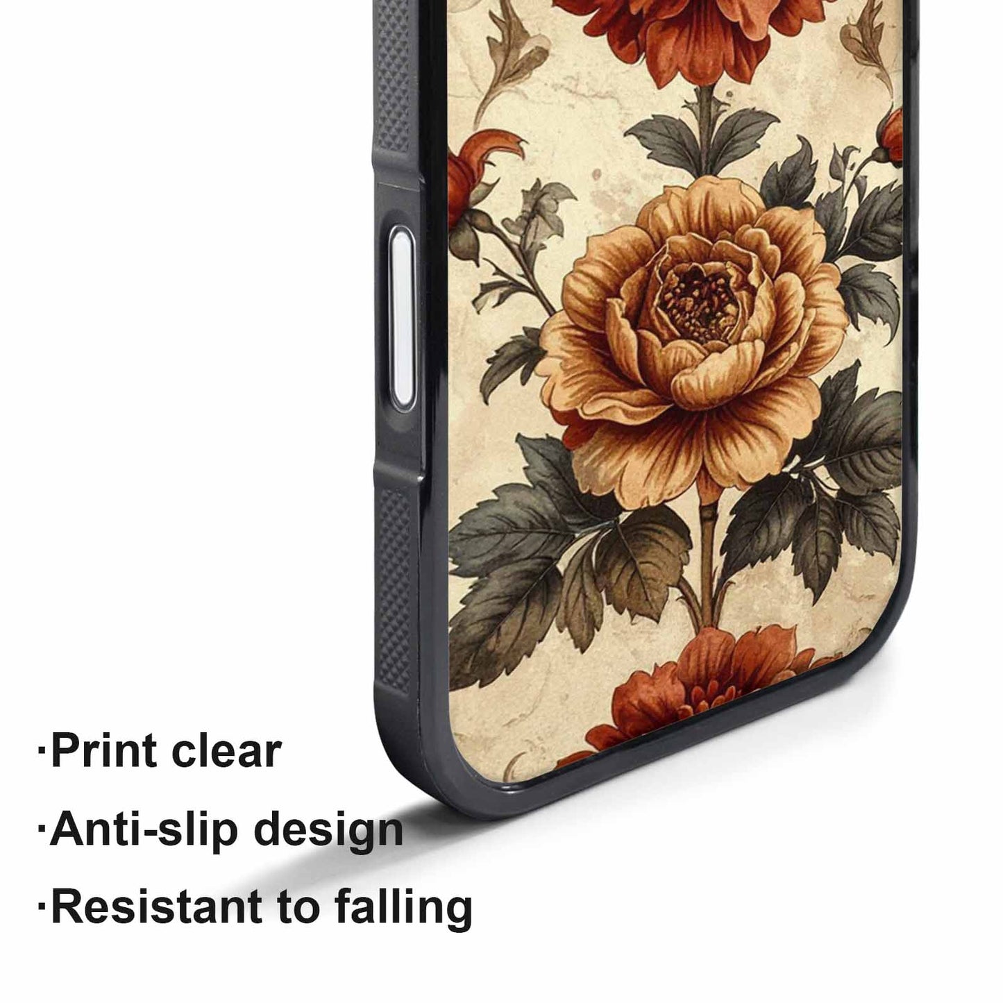 iPhone 17 Pro Case — Vintage Botanical Art Pattern Floral, Custom Print Case Cover