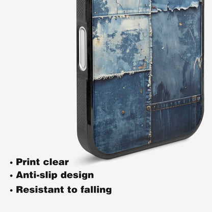 iPhone 16 Plus Case — Denim Distressed Textures Print Edge To, Original Design Phone Case