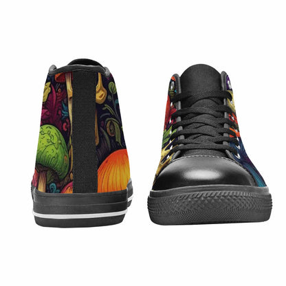 WOMEN'S Mushrooms And Skulls High Top Canvas Aesthetic Shoes