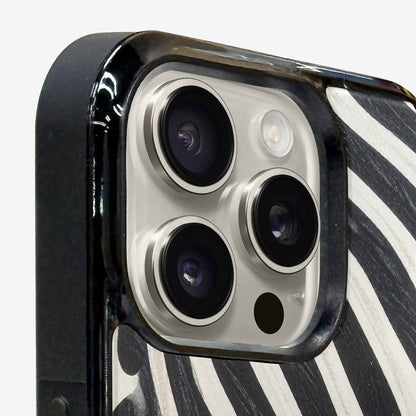 iPhone 15 Pro Max Case — Modern Zebra Stripe Solid Print Crisp, Custom Art Phone Cover
