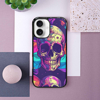 iPhone 16 Case — Pride Flag Skulls Seamless Pattern Vibrant, Custom Art Phone Cover