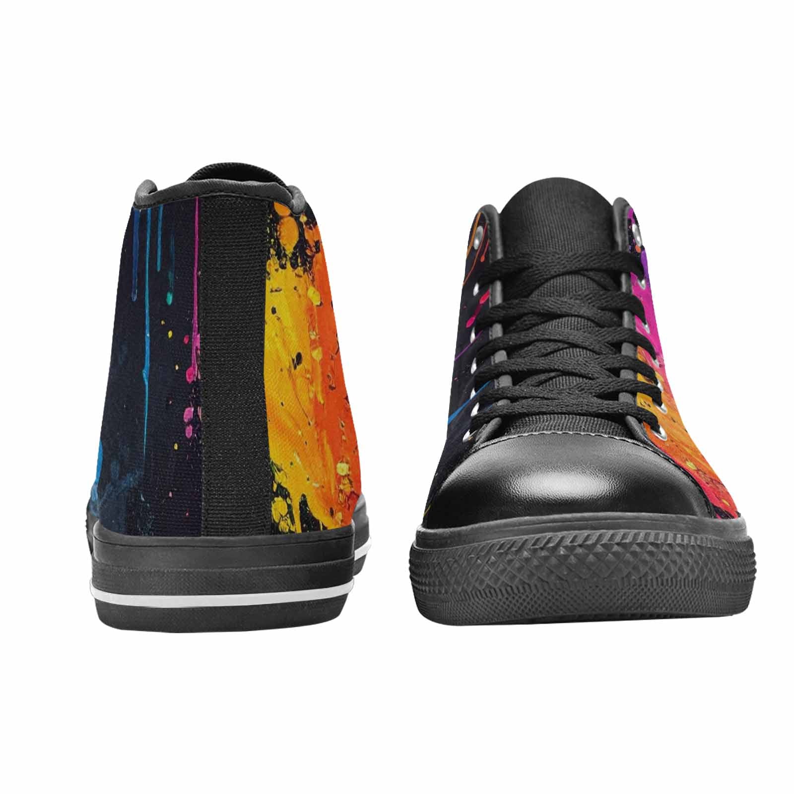 MEN'S Paint Splatter High Top Canvas Cottagecore Custom Shoes