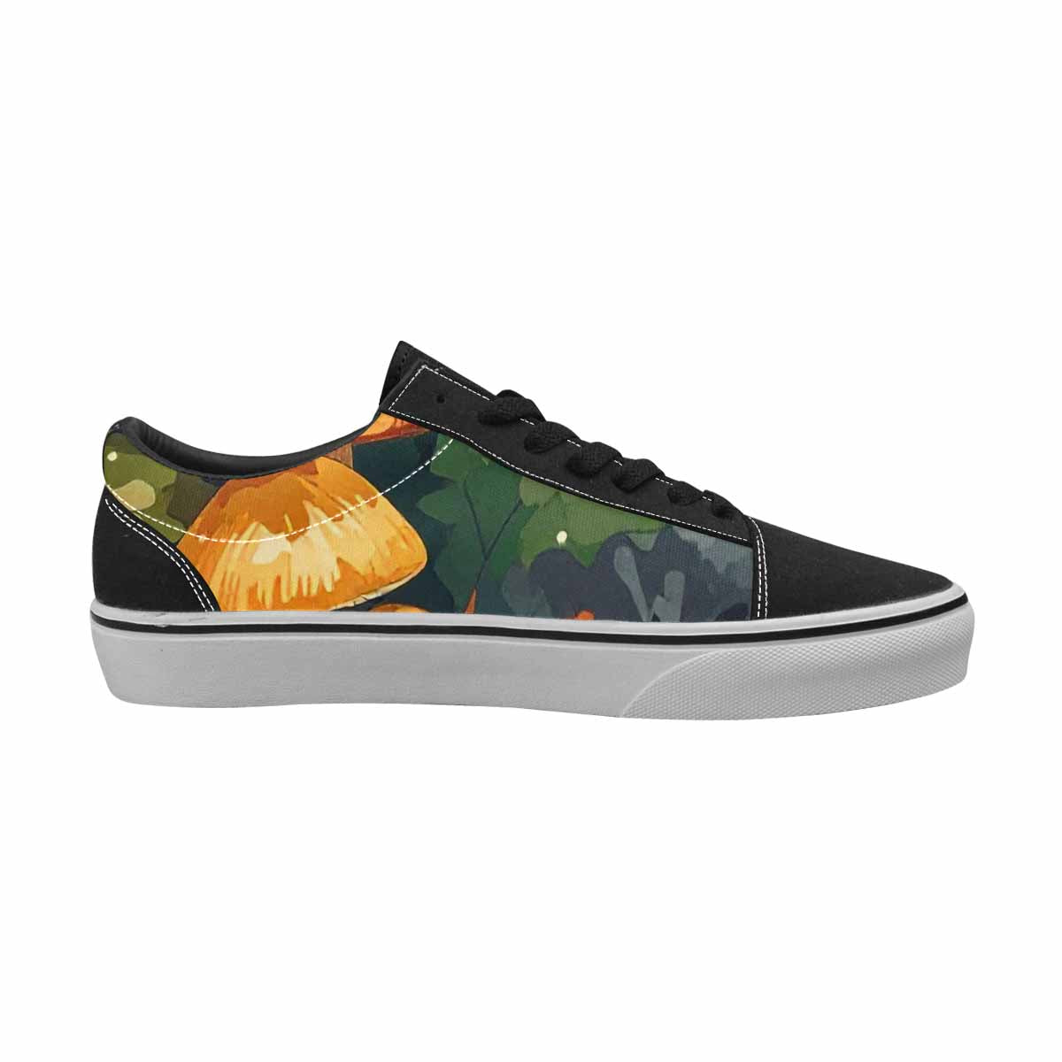 WOMEN'S Mushrooms  Camo Mushrooms Lace-Up Canvas Vivid Custom Sneakers