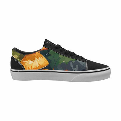 WOMEN'S Mushrooms  Camo Mushrooms Lace-Up Canvas Vivid Custom Sneakers
