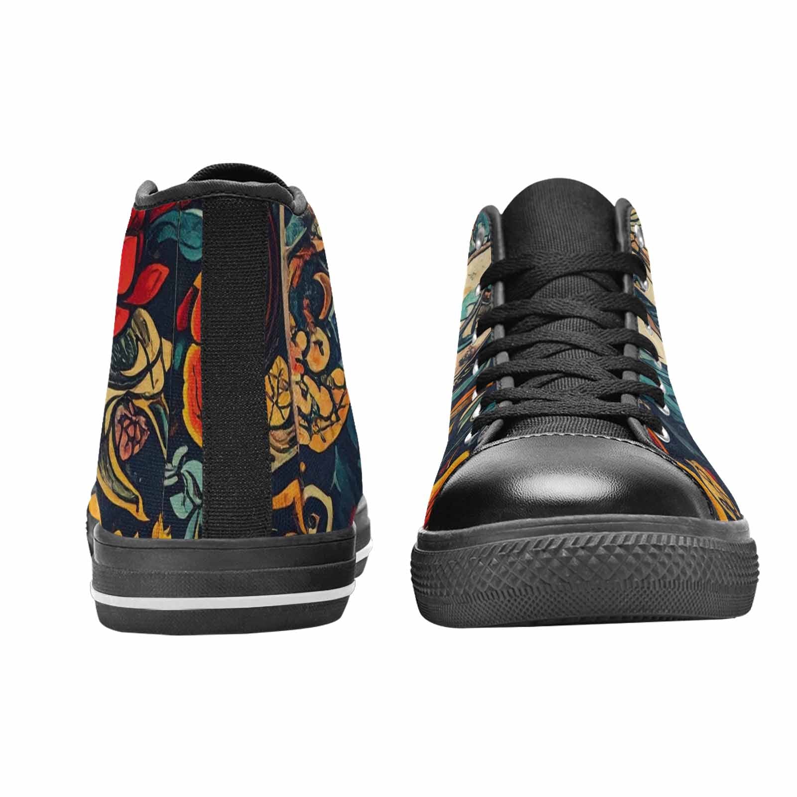 WOMEN'S Old School Tattoo High Top Canvas Neon Fantasy Custom Sneakers