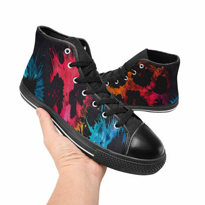 WOMEN'S Dark Animal Print High Top Canvas Aesthetic Shoes