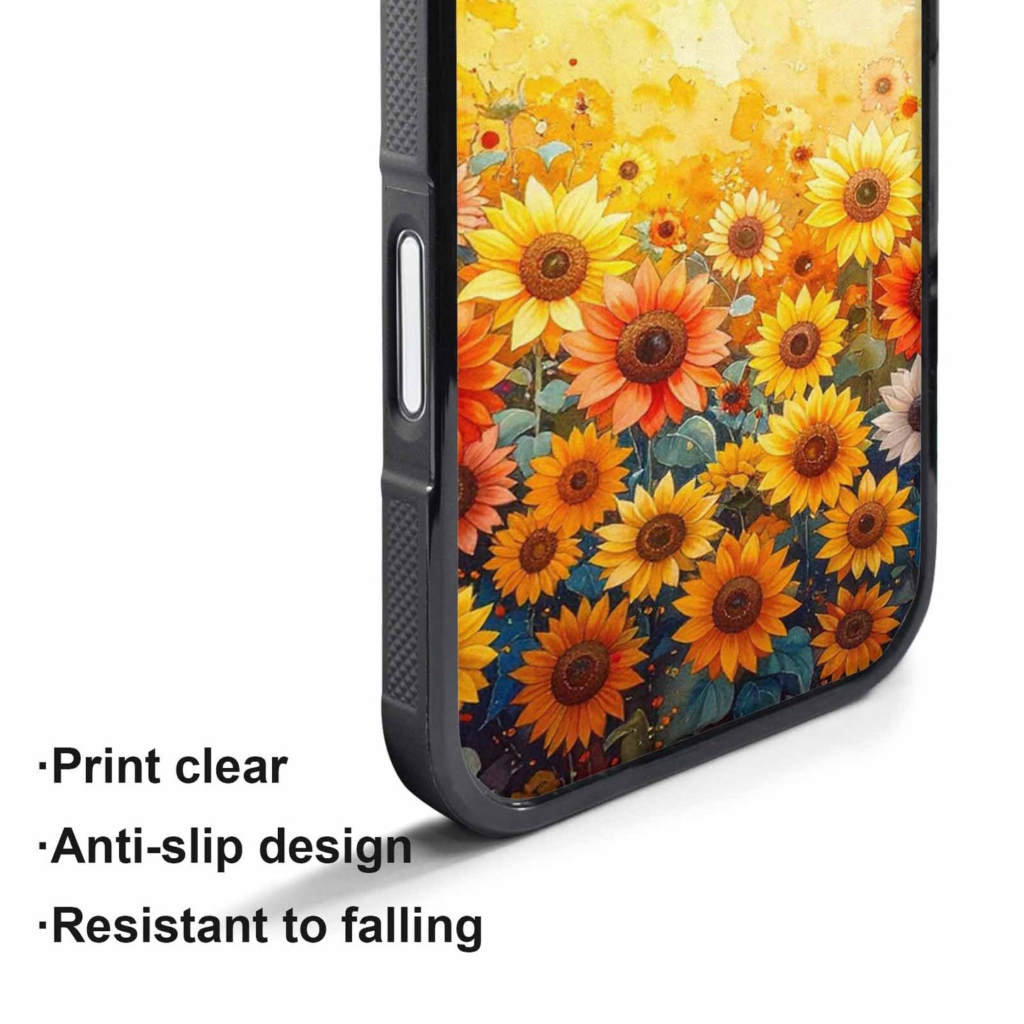 iPhone 17 Pro Case — Full Color Vibrant Sunflower Burst Floral, Custom Made Phone Cover