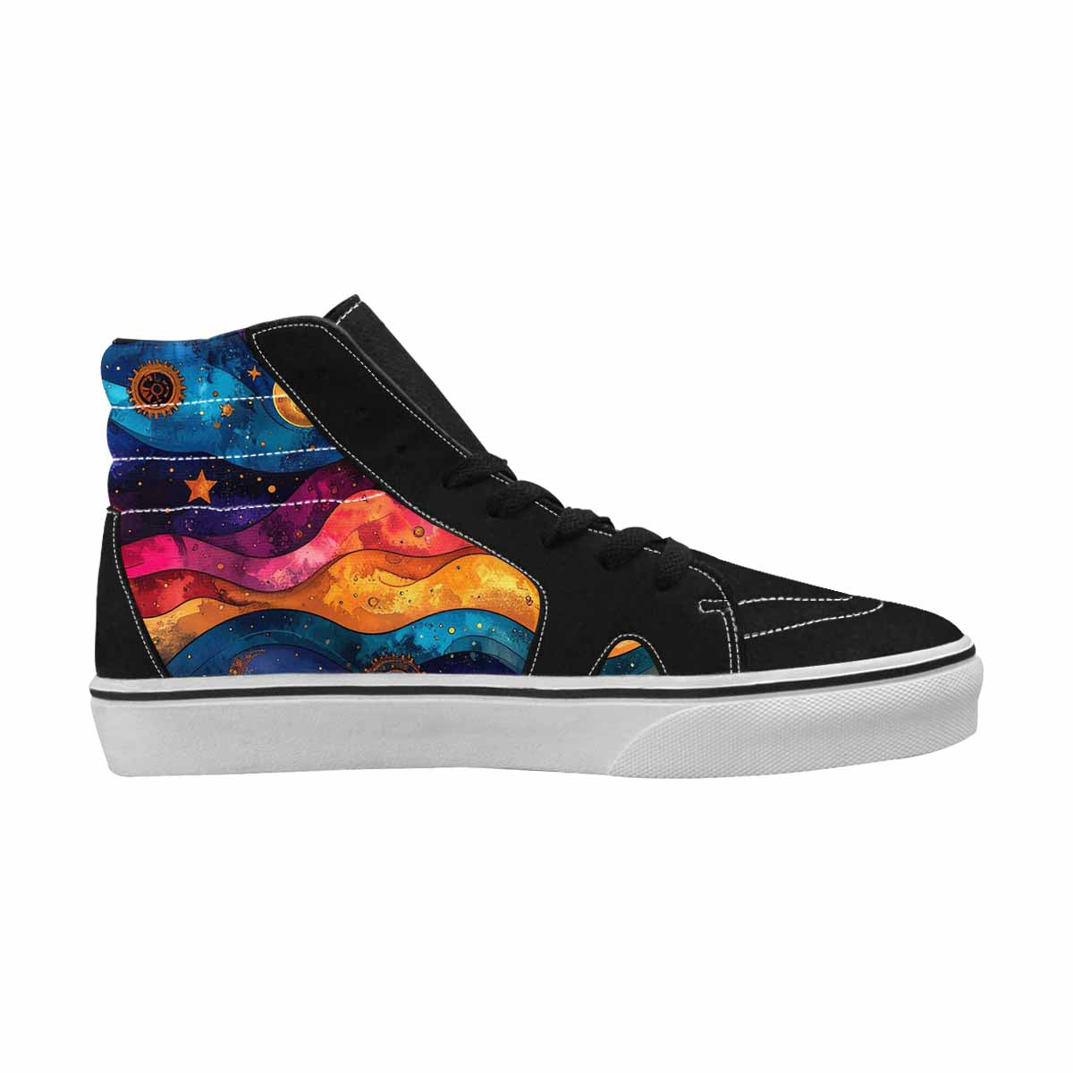 WOMEN'S Steampunk Galaxy High Top Canvas Neon Fantasy Shoes