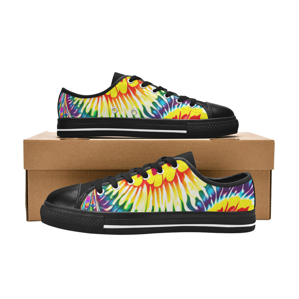MEN'S Tie Dye Twist Canvas Neon Fantasy Custom Sneakers