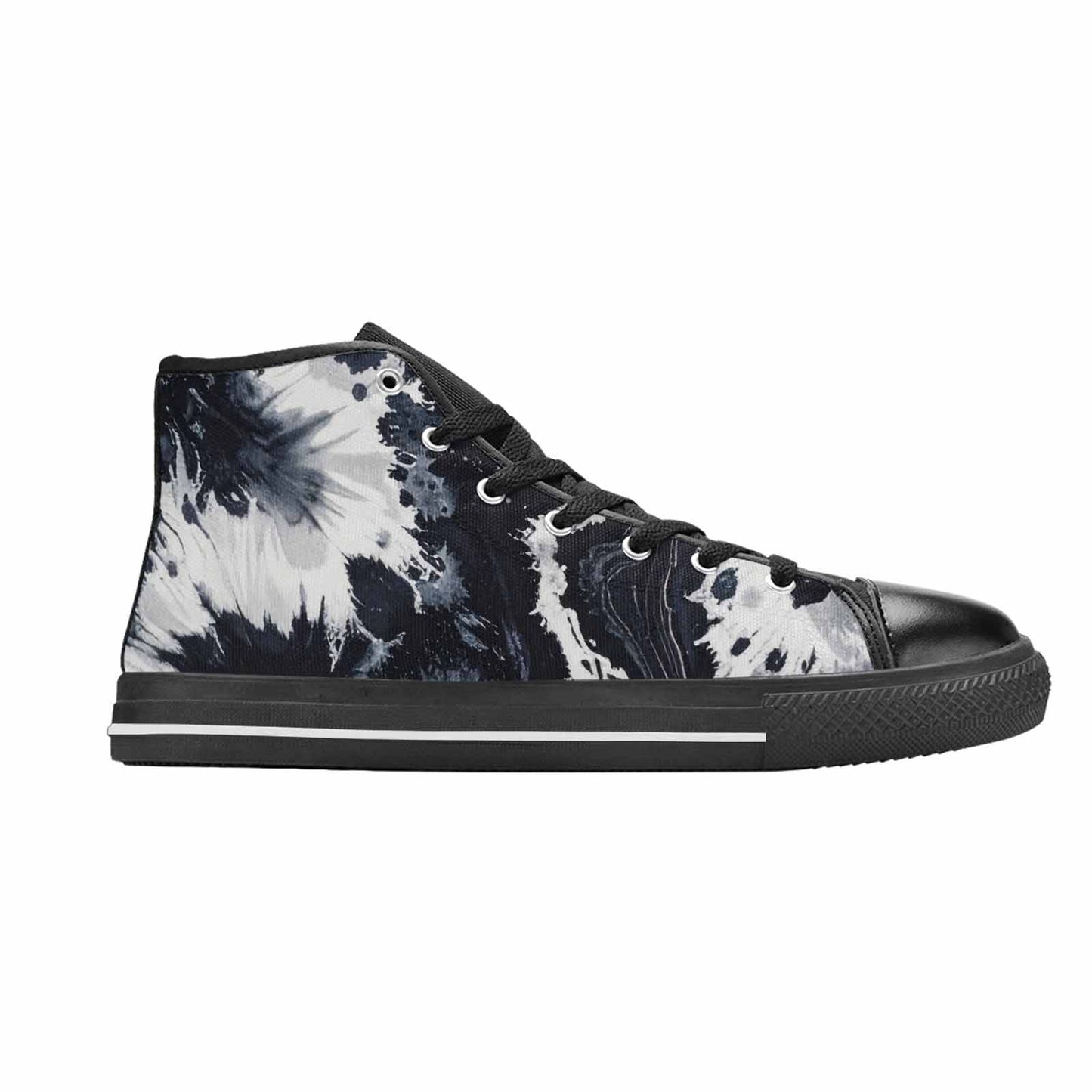 WOMEN'S Black White Animal Print High Top Canvas Dreamcore Custom Shoes