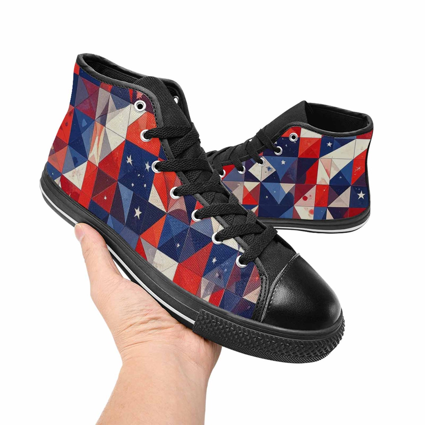 MEN'S American Flag Stars High Top Canvas Dreamcore Custom Sneakers