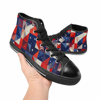 MEN'S American Flag Stars High Top Canvas Dreamcore Custom Sneakers