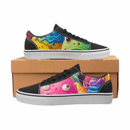 WOMEN'S Melting Ice Cream Monster Lace-Up Canvas Kaleidoscope Custom Sneakers
