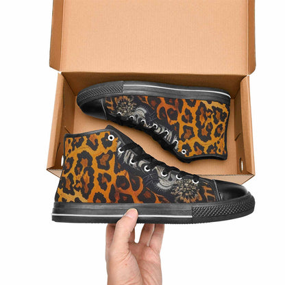 WOMEN'S Animal Print High Top Canvas Neon Fantasy Shoes