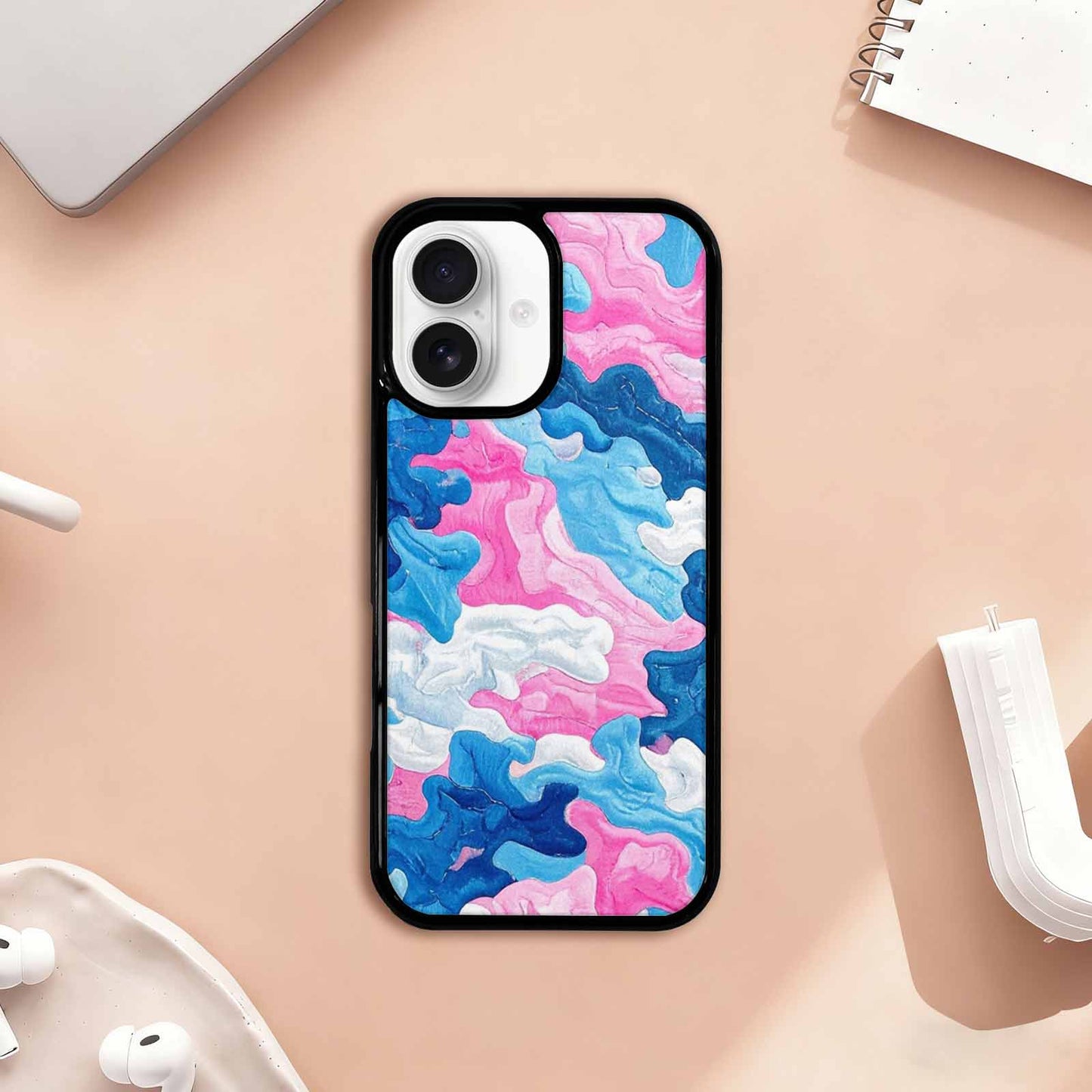 iPhone 17 Case — Vivid Camo Transgender Camo, Custom Printed Phone Case