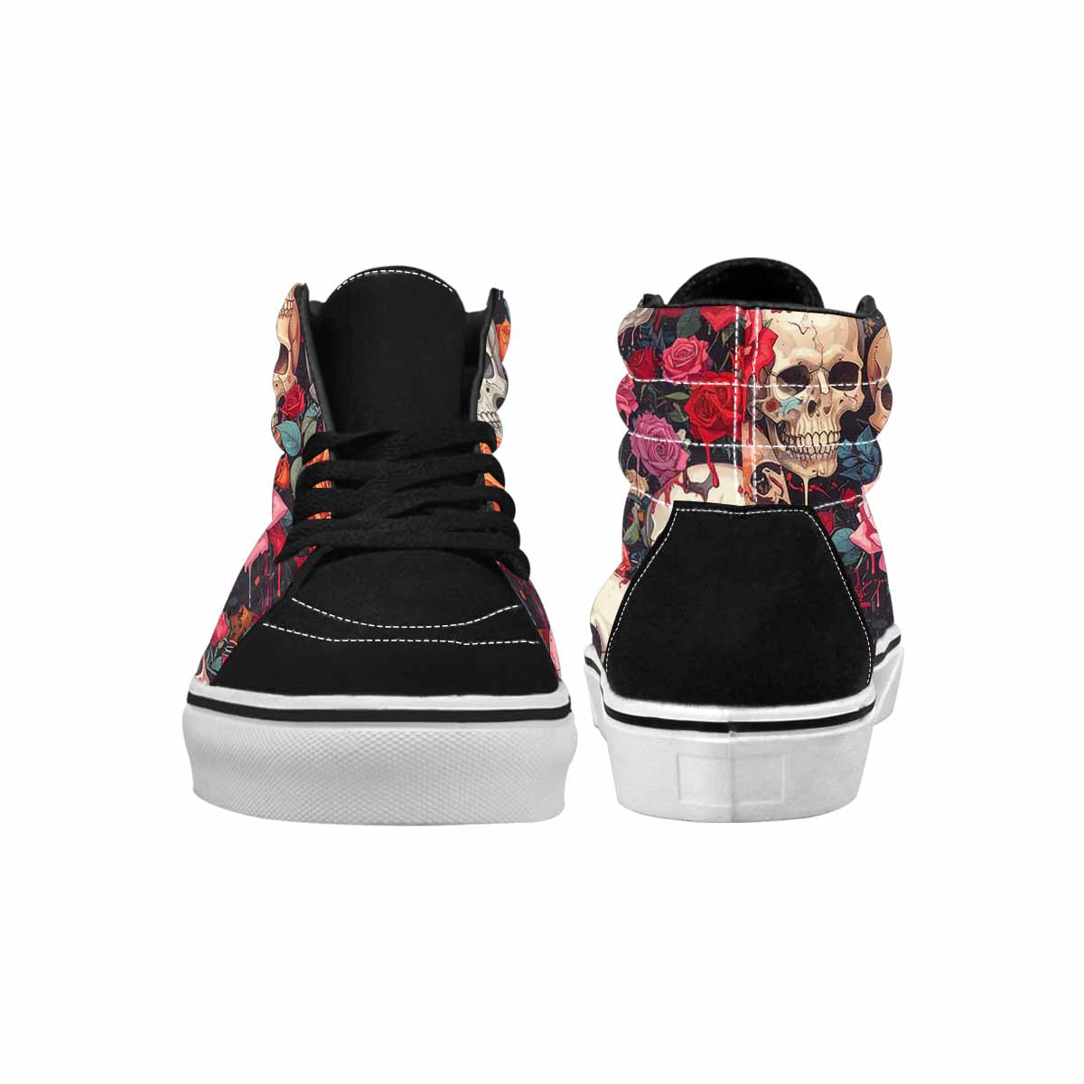 MEN'S Skulls Roses Skulls Roses High Top Canvas Melting Art Sneakers