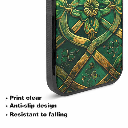 iPhone 15 Plus Case — Irish Celtic Knot Pattern Shamrocks Seamless, Custom Phone Case