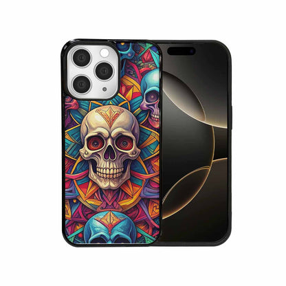 iPhone 15 Pro Max Case — Sacred Geometry Lots Of Skulls Seamless, Custom Designed Case Cover