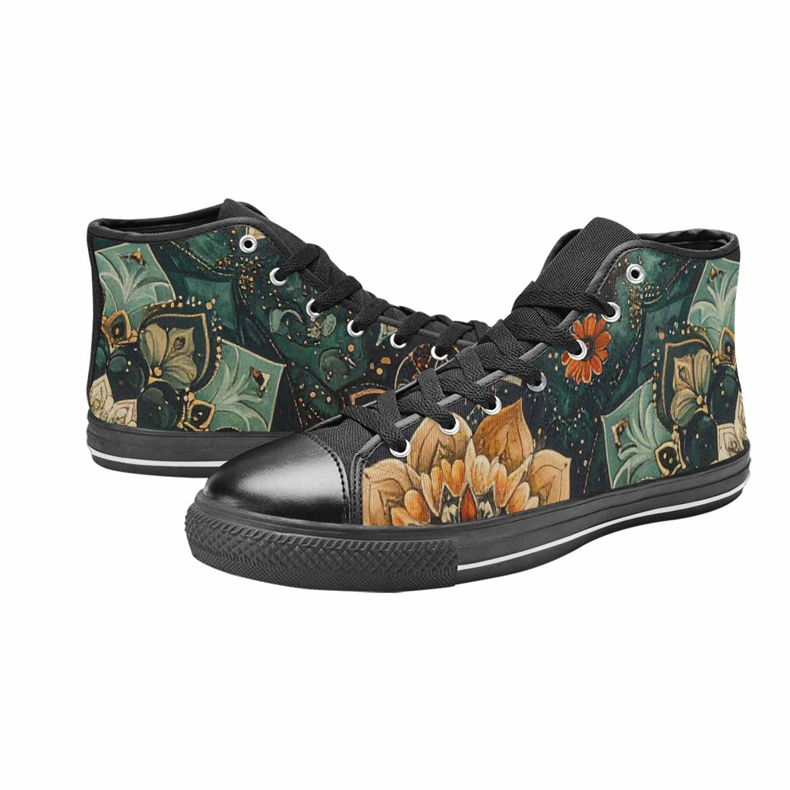 WOMEN'S Mandala High Top Canvas Wallpaper Art Custom Sneakers