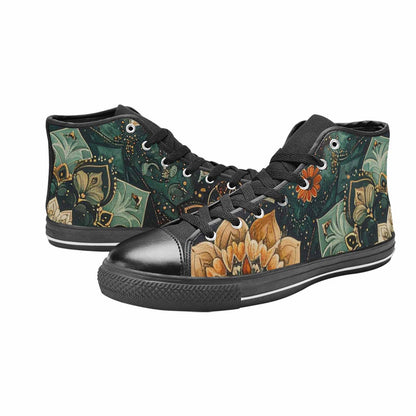 WOMEN'S Mandala High Top Canvas Wallpaper Art Custom Sneakers