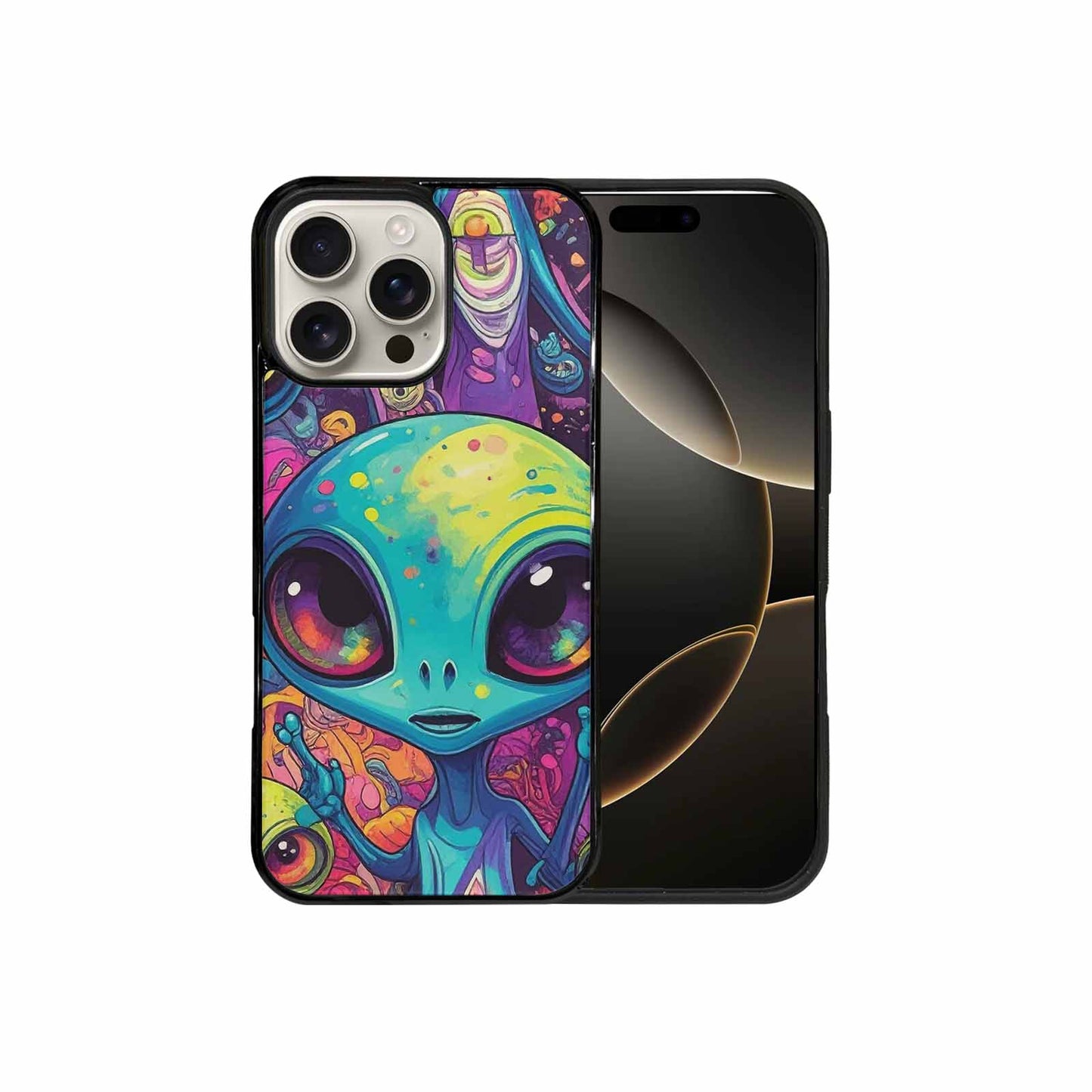 iPhone 16 Pro Max Case — Cartoon Alien Characters Personalized Phone Cover, Custom Phone Case