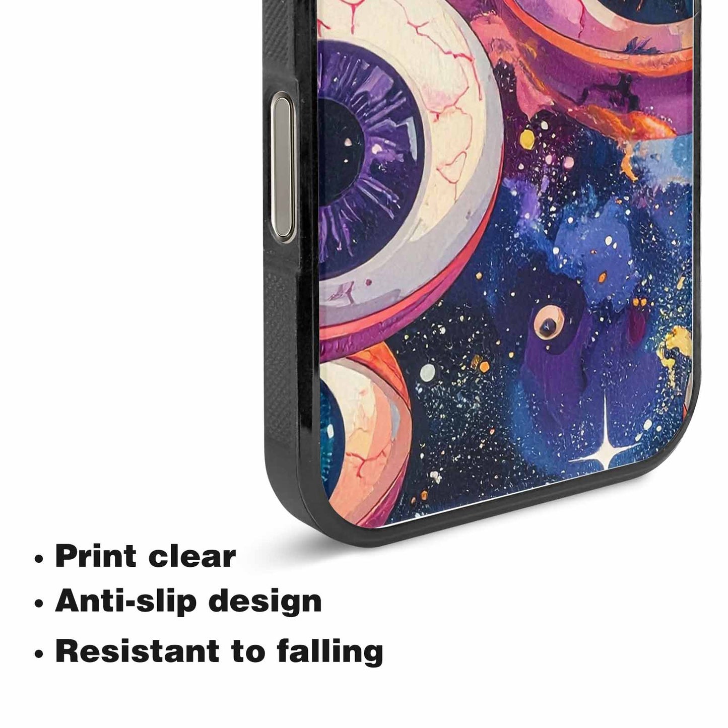 iPhone 15 Pro Max Case — Cartoon Eyeballs Galaxy Personalized Phone Cover, Custom Printed Phone Case