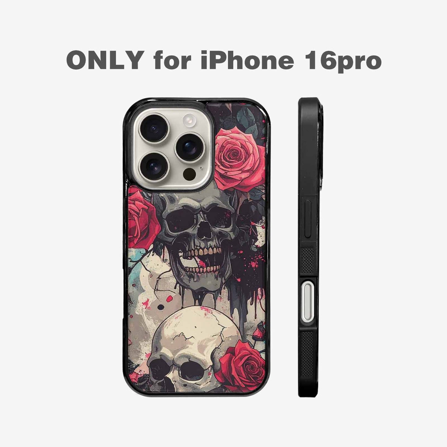 iPhone 16 Pro Case — Skulls And Roses Skulls And Roses, Custom Designed Case Cover
